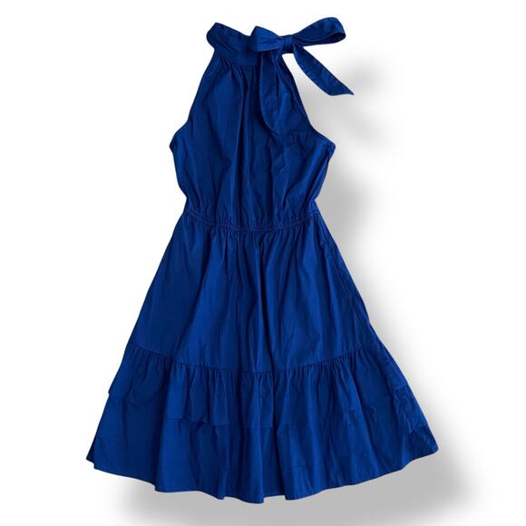 J.Crew Navy Blue Poplin Halter-Neck Mini Dress Size 2 Preppy, party,‎ casual - Picture 1 of 9